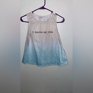 Blue and White Sleeveless Top